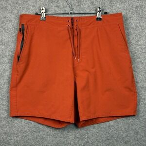 Ten Thousand Athletic Shorts Orange Men Size L Zipper Pocket Drawstring Waist